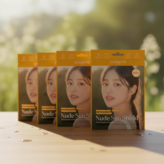 Korean Invisible Nude Sun Shield Patch – 8 Cheek Patches + 4 Nose Patches Transparent UV Protection Tape for Face - Waterproof, Breathable Hydrogel Sun Patch with Niacinamide for Golf, Running