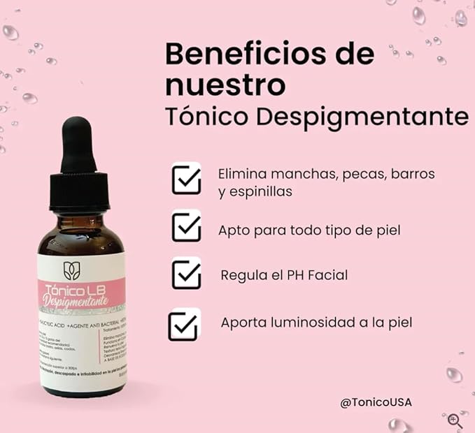 Generic Tonico Despigmentante LB *Elimina pecas, barros, paños, melasma*