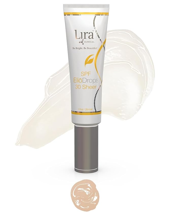 Lira Clinical EliōDrops SPF 30 Sheer - 1 fl oz - 16% Zinc Oxide Tinted Physical Sunscreen for Face - UVA/UVB/HEV Broad Spectrum & Reef Safe Sunscreen Serum - for All Skin Types