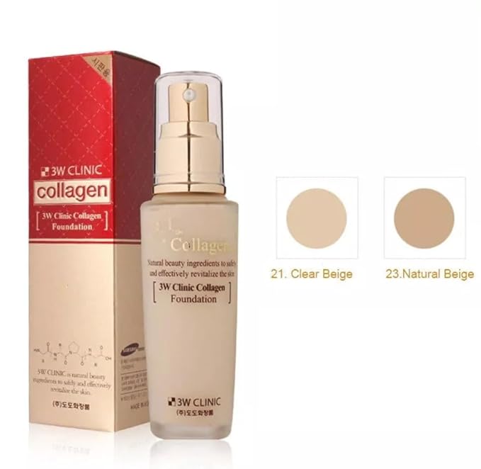 [3w Clinic] Collagen Foundation 50ml/ Perfect Cover Bb Cream/#23 Natural Beige/Korea Made