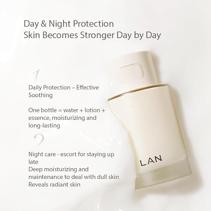 1PC LAN Toner LAN Time Flower Lotion, LAN Face Essence Toner Soothing Firming Lifting Moisturizing Double Layer Facial Lotion, Reliving Dull Skin Essence, 100ml / 3.38 FLOZ
