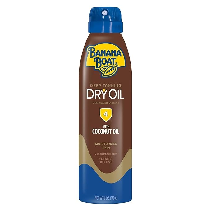 Skin care Deep Tanning Dry Oil Clear Spray Sun-screen SP-4, 6 fl oz (2 Pack)