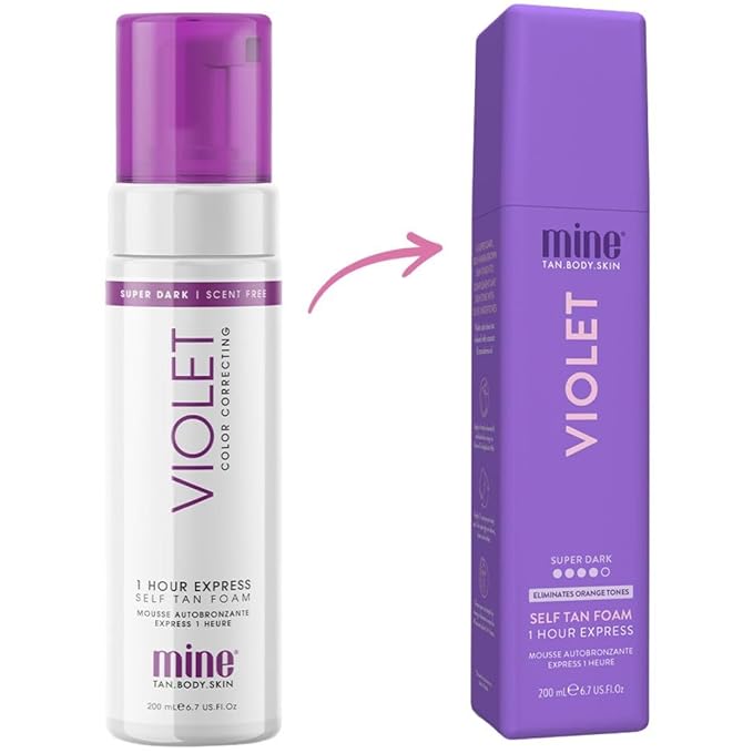MineTan Best Sellers Self Tan Bundle | Express 1 Hour - Includes Dark Violet Sunless Tanner Mousse, Face Mist, Application Mitt, & Exfoliating Glove for Tan Removal & Prep
