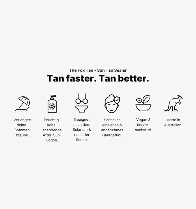 The Fox Tan Sun Tan Sealer, Moisture Rich Formula For Darker & Long-Lasting Tans, Creates Flawless, Glowing Skin, Vegan & Cruelty-Free, 220ml