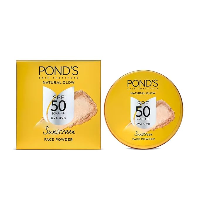 P0ND''S Sunscreen Face Powder with SPF 50 PA+++ UVA UVB Protection, 20g, Pack of 2