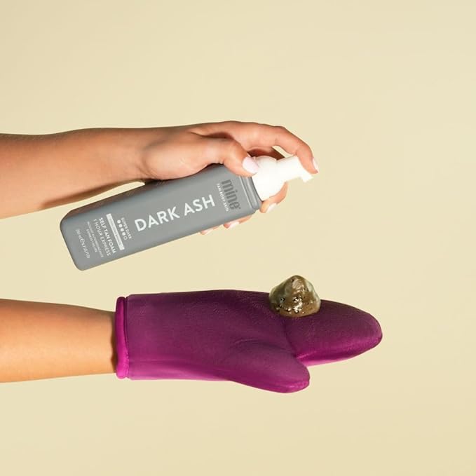 Minetan Dark Ash Self Tanning Foam | Color Base Tan Collection - Ultra Deep Brown Bronze Glow, 1 Hour Instant Express, Face & Body Fake Sunless Tanner Mousse, For Fair & Pink Undertones, 6.7 Fl Oz