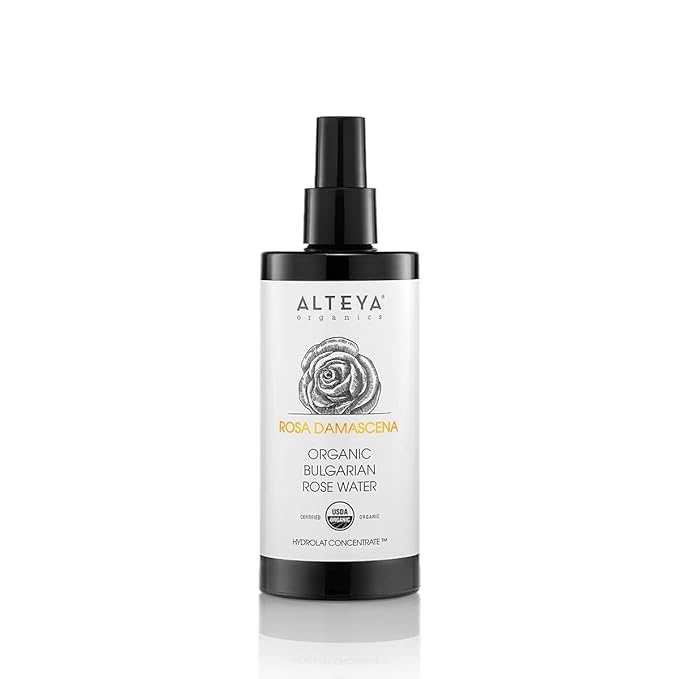 Alteya High-Potency Rose Water USDA Organic Facial Toner, 6000 Roses in a Bottle, 6.8 Fl Oz/200mL Pure Bulgarian Rosa Damascena Flower Water, Award-Winning Moisturizer in Miron Biophotonic Glass