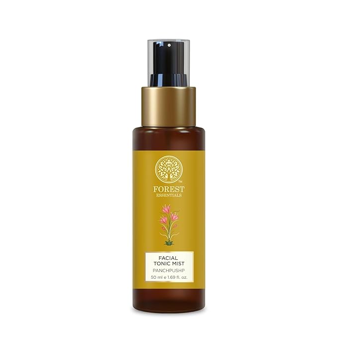 Forest-Essential's Skincare Morning Ritual Mini Gift Set, Face Wash, Toner, Sunscreen, 3 Pieces