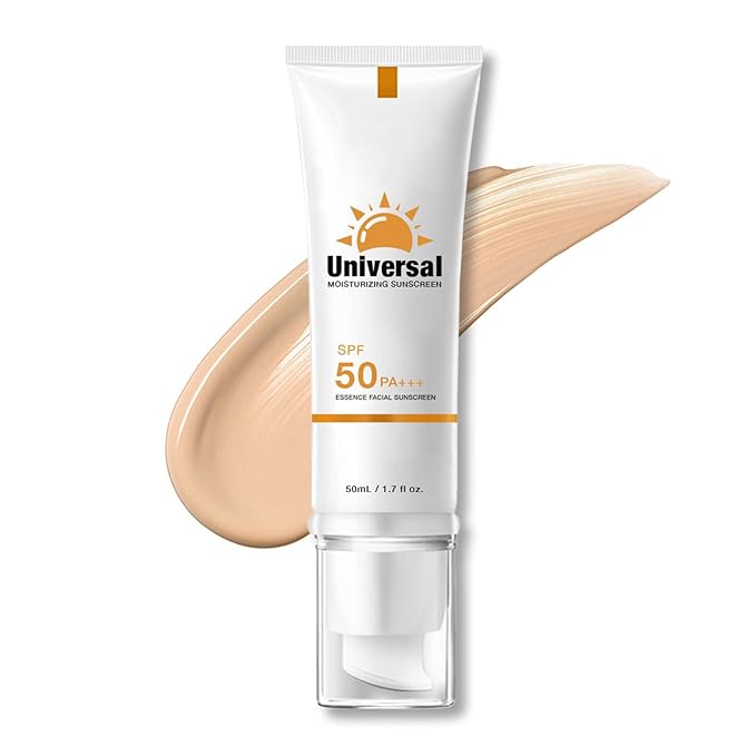 Tinted Sunscreen For Face,Against UVA and UVB Rays, No White Cast,Hydrating Sun Essence Face Sunscreen, 50ml