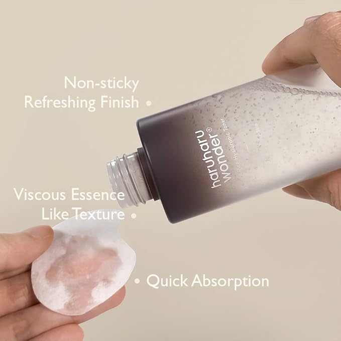 haruharu Wonder Skin Flooding Essential Set, Black Rice Probiotics Barrier Essence & Hyaluronic Toner for Sensitive Skin