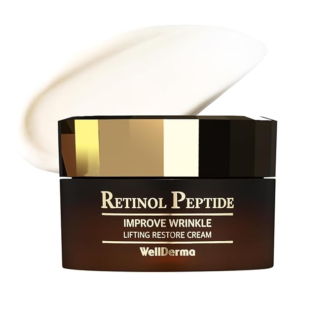 WELLDERMA Retinol Peptide Restore Cream, 50g / 1.69 fl.oz – Hydrating & Balancing Face Moisturizer with Collagen Complex and Niacinamide
