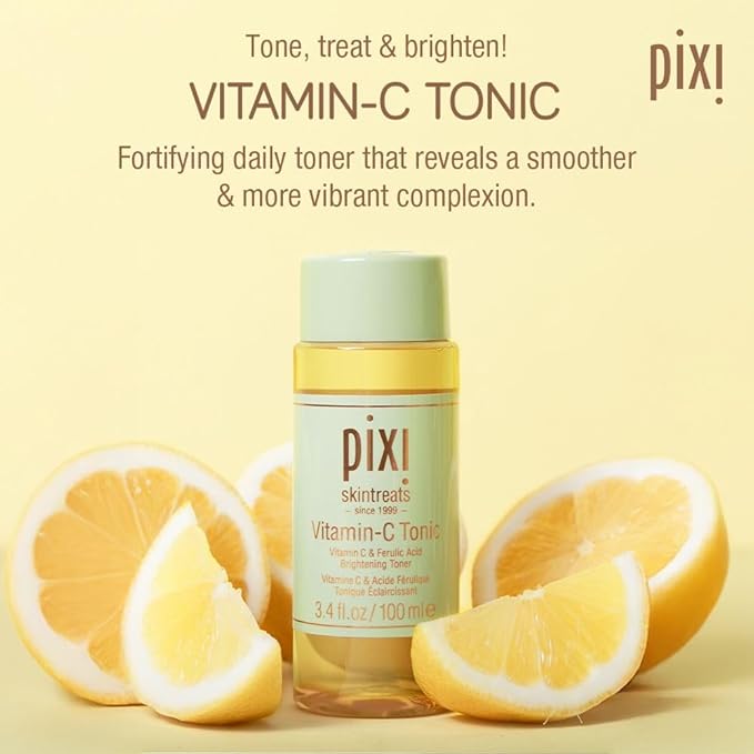 Pixi Vitamin-C Tonic,Brightening & Soothing Facial Toner, Boost Skin Luminosity, Infused with Vitamin-C & Ferulic Acid, Alcohol Free Daily Toner (250ml / 8,5 fl oz)