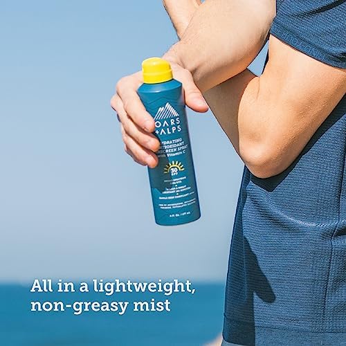 Oars + Alps SPF 30 Face & Body Broad Spectrum Sunscreen Spray | Fast-Absorbing, Lightweight, Non-Greasy, Hawaii Reef Act 104 Compliant, Water-Resistant, Octinoxate + Oxybenzone Free, 6 Oz, 1 Pack