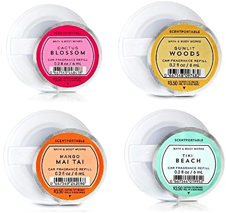 Bath and Body Works Summer Scentportable Bundle - Tiki Beach, Aloha Kiwi Passionfruit, Cactus Blossom, Sunlit Woods