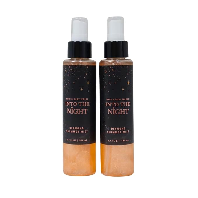 Bath & Body Works Into the Night Shimmer Mist 8 Fluid Ounce (2023 Limited Edition) Pack of 2 Gift Set