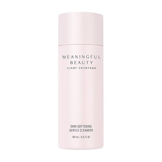 Meaningful Beauty Skin Softening Gentle Cleanser, Non-Foaming Face Wash Cream for Hydration and Smoothness, Anti-Aging Skincare Facial Cleanser for Women with All Skin Types, Fragrance Free, 6 Fl Oz