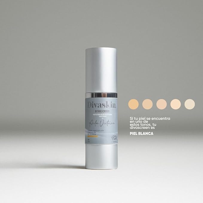 DIVASCREEN BY DIVASKIN Tinted Sunscreen SPF 50 by Aida Merlano | Broad Spectrum UVA/UVB Protection, With Vitamin E, Hydrating, Lightweight, Fast Absorbing, Multiple Shades (Blanca)