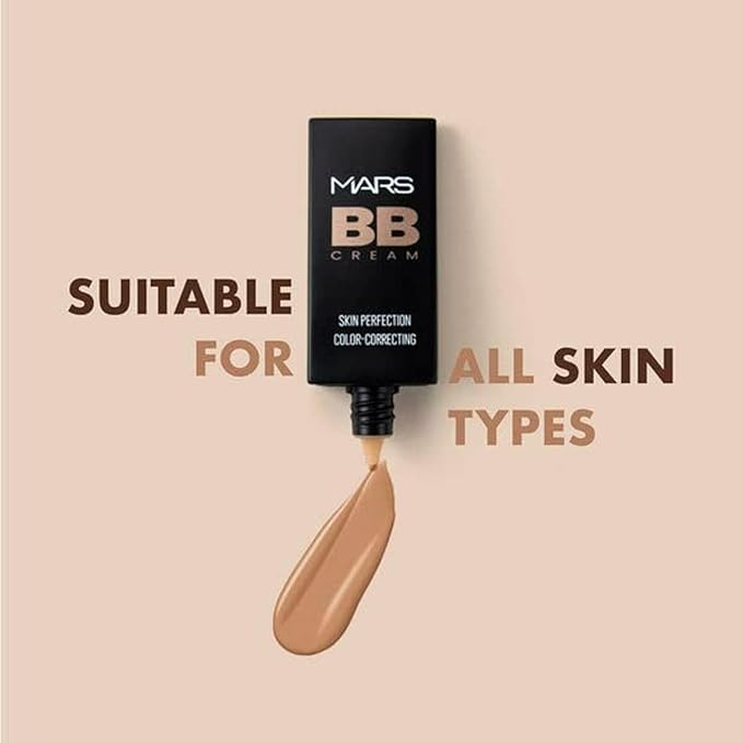 MA-RS B.B Cream Lightweight Foundation | Blendable BB Cream for Women | Colour Correction for All Skin Types (30 ml) (01-FAIR)