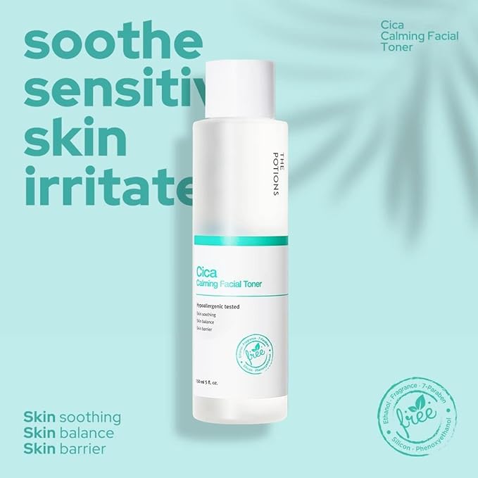The Potions Centella Asiatica Calming Facial Toner | for Acne Prone Skin, Dry and Sensitive Skin | Sking Soothing, Skin Balance, Skin Barrier | 5 fl. oz, 150 ml | Korean Skin Care