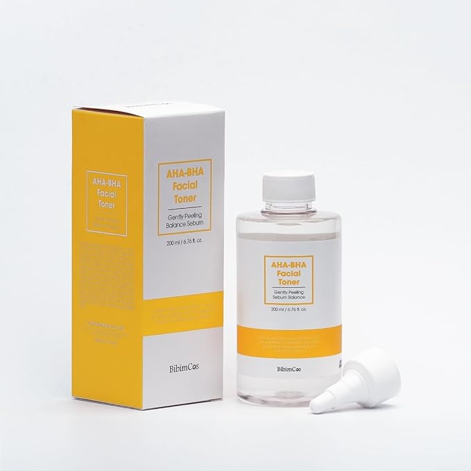 AHA-BHA Facial Toner, Exfoliating & Cleansing Toner, Gentle Care for Smooth and Radiant Skin, Balances Sebum, All Skin Types, 200 ml