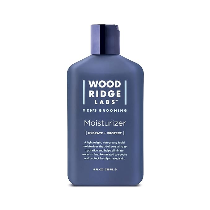 Wooridge Labs Men's Grooming Facial Moisturizer with Vitamin E & Niacinamide - Soothes Freshly Shaved Skin | Lightweight, All-Day Hydration | Non-Greasy | Paraben & | (8 oz)