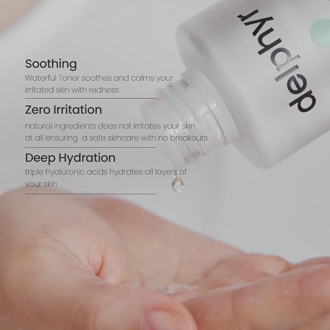 Liposome Waterful Toner, Soothing & Hydrating Toner for Sensitive Skin with Centella Asiatica TECA, Korean Skincare for Trouble Care (6.76 fl. oz, 200ml)