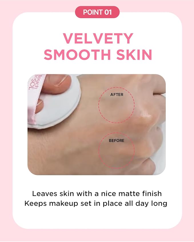 TOUCH IN SOL No Poreblem Mineral Powder – No Sebum Setting Powder for Oily Skin, Oil Control Blurring Finish, Translucent Korean Makeup, K-Beauty Essential (0.17 oz)