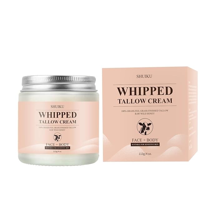 Beef Tallow for Skin with Honey Balm – All-Natural Moisturizer Hydrates and Nourishes the Skin, Whipped Grass-fed Beef Tallow Honey Balm blend - Ultra-Nourishing Moisturizer for Face, Body & Hands.