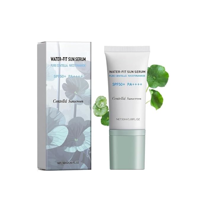 Centella Sunscreen, SPF50+ Lightweight Hydrating Centella Water-Fit Sun Serum for All Skin Type and UV Defense (1Pcs)