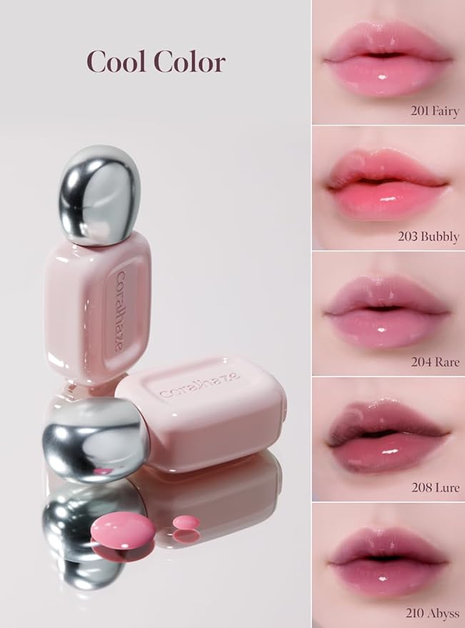 Dew Drop Tint #210 Abyss 4.5g, Glossy, Lightweight Lip Stain, Glass-Like, High Shine, Moisturizing Lip Oil, Long Lasting Color, Hydrating Gloss, Dewy Finish, Korean Beauty Makeup