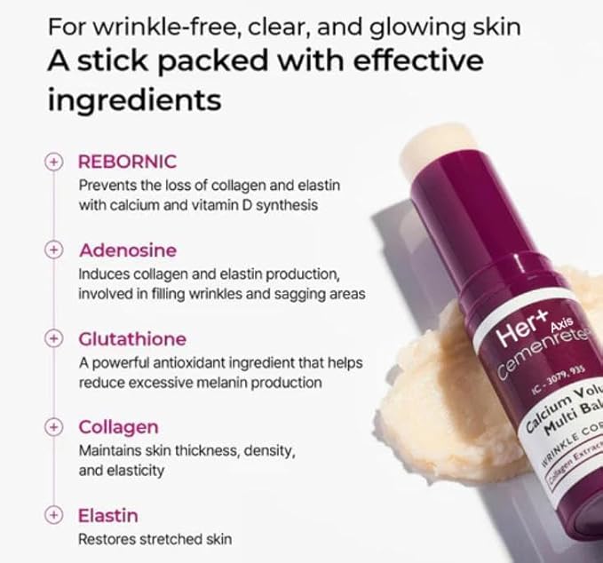 Official Her+ Anti Wrinkle Calcium Balm, Hydrating Face Moisturizer for Eyes,Neck, Face