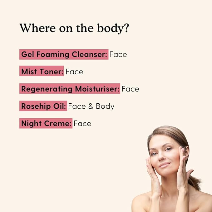 Essano Rosehip Oil Skin Care Set, Treat Your Skin Travel Size Pack Includes Face Cleanser, Mist Toner, Rosehip Oil, Face Moisturizer & Night Cream with Rosehip Oil, Jojoba Oil, Aloe Vera & Shea Butter
