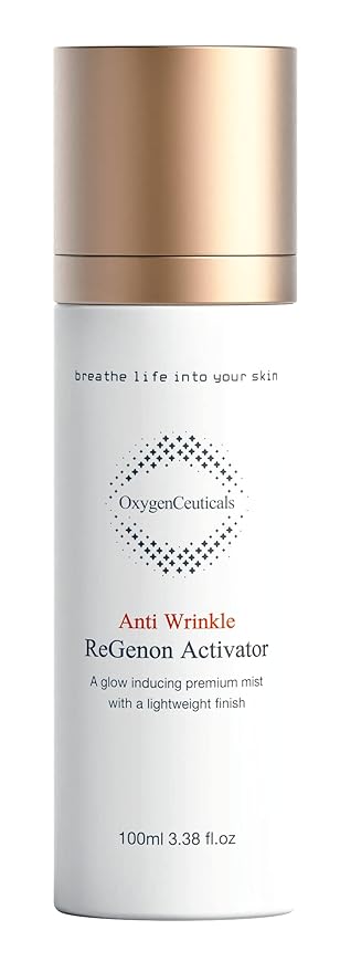 OxygenCeuticals ReGenon Activator – Antioxidant Ampoule Mist with Camellia Flower Water, Oat Seed Extract, Lecithin & Oxygen, Hydrating & Brightening Toner Mist. 3.38 fl.oz (100ml)