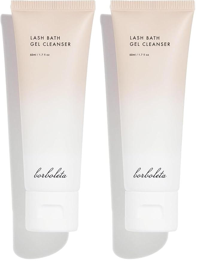 Borboleta Lash Bath Gel Cleanser, Gentle Deep Clean, Travel Size & Full Size Options, Eyelash Wash for Extensions (Pack of 2)