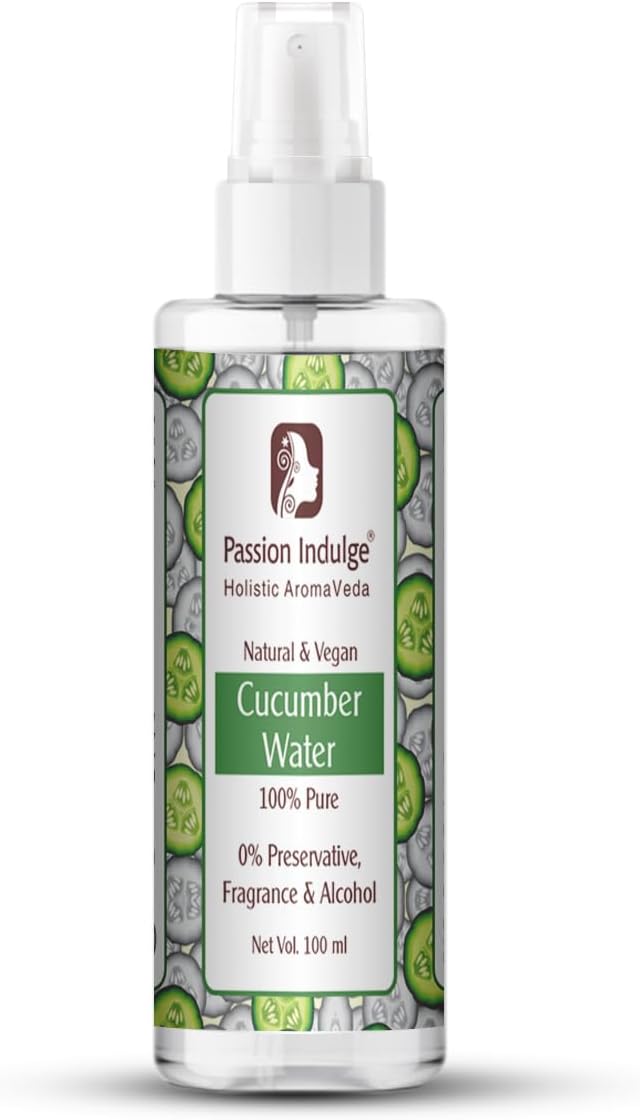 Passion Indulge Natural Face Toner- Pure Cucumber Water | Acne Removal & Reduce Skin Redness | Makeup Remover 100 ml | Pack of 2 |Skin Toner Suitable for All Skin Type