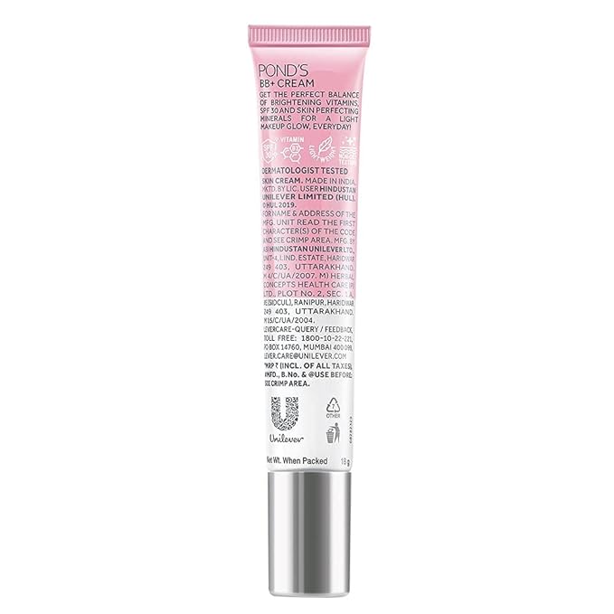 POND’S BB+ Cream Natural Shade, Light Coverage with SPF 30 PA++, 18 g (0.63 oz)