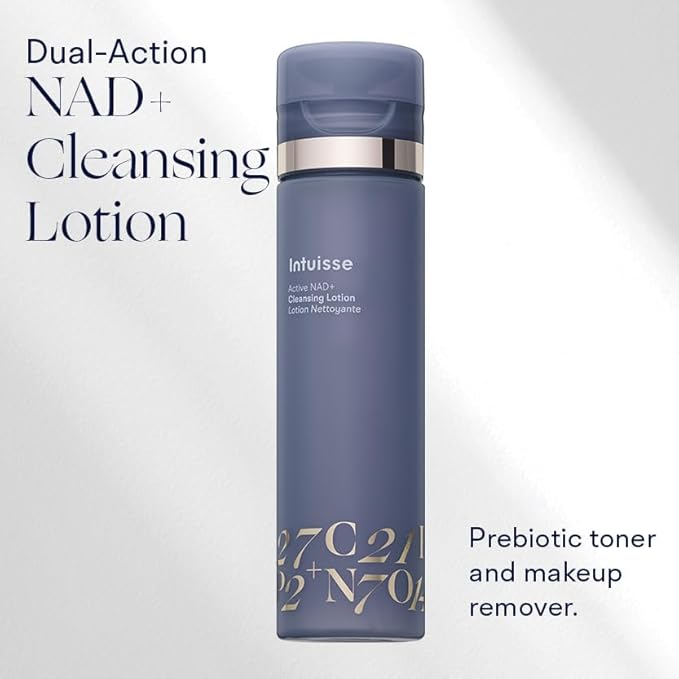 Active NAD+ Prebiotic Toner - Micellar Water & Makeup Remover– 5% Pharma-Grade NAD+ Cleanser with Centella Asiatica & A-Glucan Oligosaccharide – Swiss Liposomal Technology – 3.38 Fl Oz