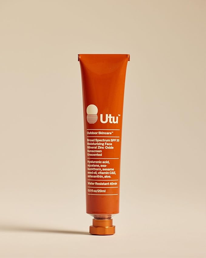 UTU - SPF30 Daily Moisturizer Mineral Sunscreen | Hyaluronic Acid, Squalane, Vitamin C+E | Clean, Reef Safe, Cruelty Free, Broad Spectrum (20 mL | 0.6 fl oz)