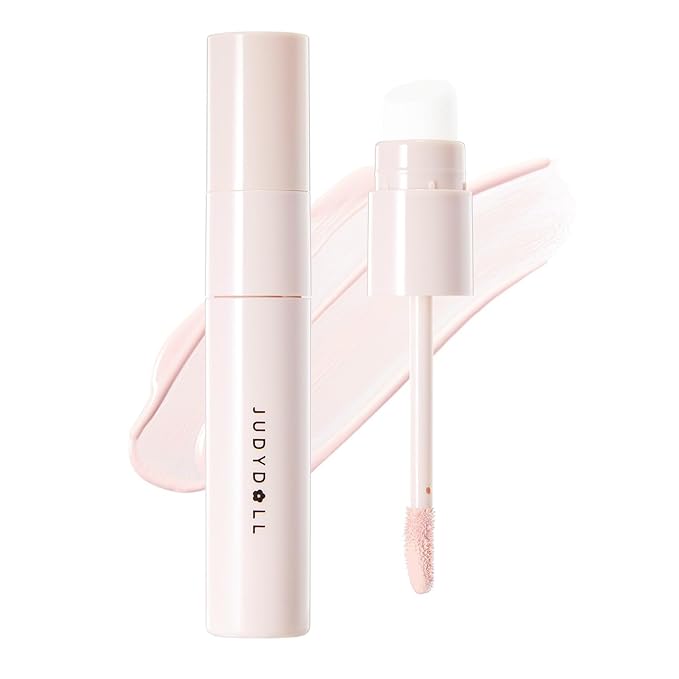 JUDYDOLL Liquid Contour & Highlighter, Face Sculpting Liquid Highlighter & Contour With Dual Brush, Anti-Smudge & Brightening, Long-Lasting, Highlights on Skin with Cool Undertone (01 Fair Rose)