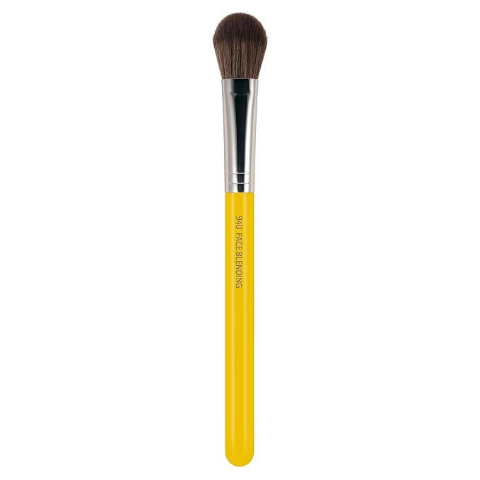 Bdellium Tools Professional Makeup Brush - Studio Series 940 Face Blending - With Mix of Soft Synthetic & Natural Fibers, For Facial Sculpting (Yellow, 1pc)