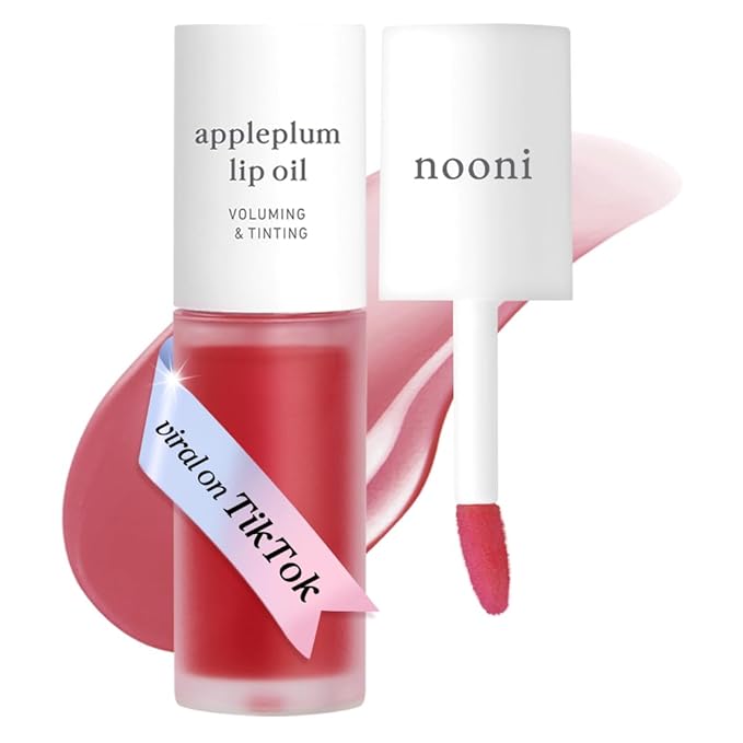 NOONI Korean Lip Oil - Appleplum | Long-Lasting, Moisturizing, Plumping, Revitalizing for Dry Lips, Waterproof, No Peel Off, Korean Tint, Hydrating Lip Stain, Nourishing Crystal Clear, 0.12 FL Oz