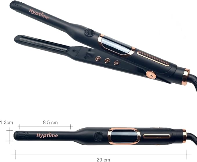 0.4 Inch Titanium Pencil Flat Iron, Small Curling Iron for Short Hair & Pixie Cut, LCD Temp Control 150-500°F, Dual Voltage Fast Heating Styling Tool for Men & Women