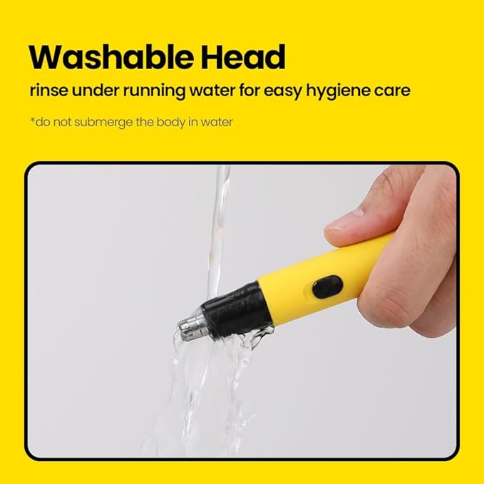 Gorilla Technique Nose Ear Hair Trimmer for Men, 10,000RPM 2 in 1 Nose & Eyebrow, USB-C Rechargeable Battery, Waterproof Heads, Korean, 2 Heads