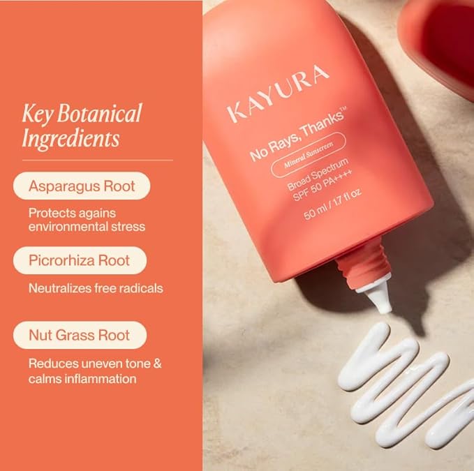 Kayura Mineral Sunscreen SPF 50 PA Plus Four with Zinc Oxide, Lightweight, No White Cast, For Sensitive Skin, (50 ml / 1.7 Fl Oz)
