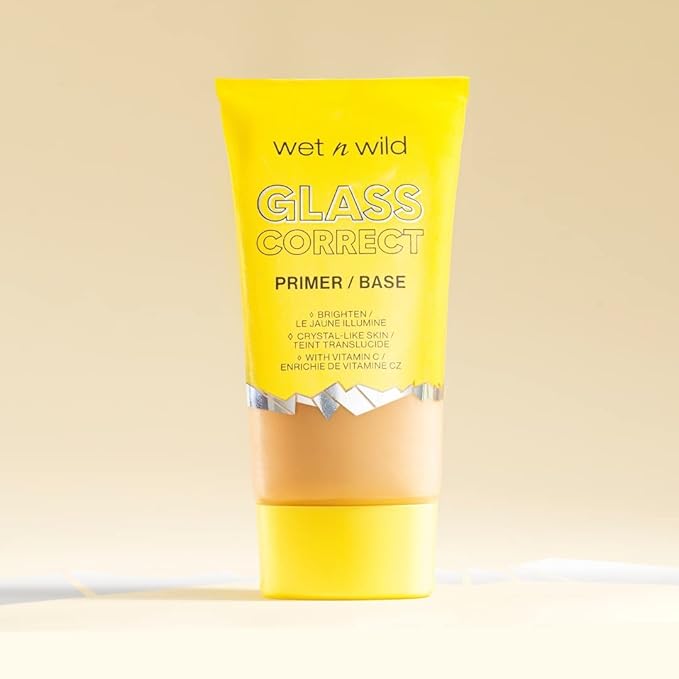 wet n wild Prime Focus Glass Skin Correct Primer, Bright Crystal Finish, Yellow (Pack of 2)