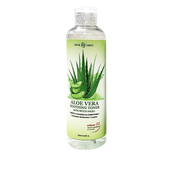 Dearderm Skincare Aloe Vera Soothing Face Toner 8.45fl.oz/250ml (Alcohol-free and Fragrance-free) – Aloe Vera
