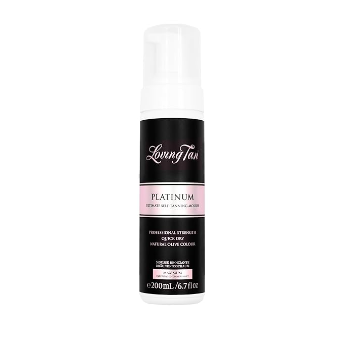 Loving Tan Platinum Self Tanning Mousse, Dark - Streak Free, Natural Looking, Professional Quality Sunless Tanner- 10+ Self Tan Applications per Bottle, Cruelty Free, Naturally Derived DHA- 6.7 Fl Oz