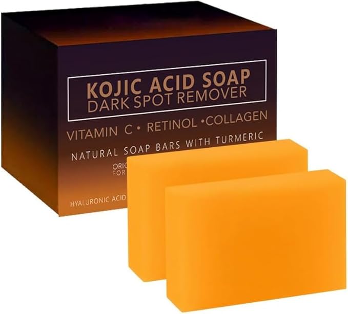 2 Pieces Turmeric Tricarboxylic Acid Soap, Whitening Soap, Gentle Moisturizer for Face and Body for Whitening Bath and Pore Reduction