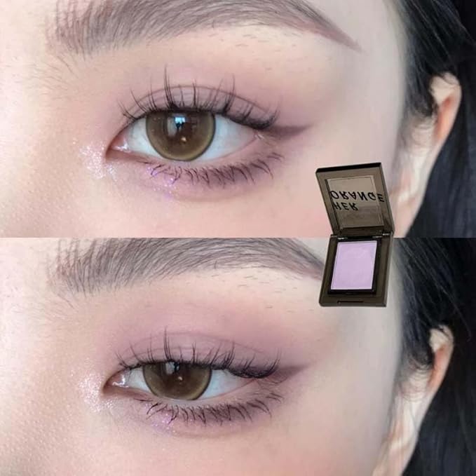Purple Matte Eyeshadow Palette, Cool Toned Korean Eye Makeup, Ultra-Blendable, Slate Gray Purple Eye Shadow, Single Shade Metallic Pigmented Color