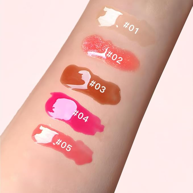 SAM SUGAR Lip Balm with Keychain Hydrating Tinted Lip Gloss, Moisturizing Lip Butter Balm with Natural Shine, Non-Sticky Lip Care for Dry Lips (Pink)